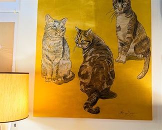Large scale canvas, 3 cats
