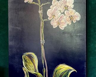 Large painting on canvas, Orchid (36” x 60”)