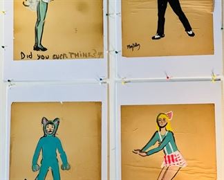 Circa 1960s, charming Costume sketches for dance recital.