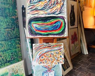 Tsunami series: Oil stick on paper created in the response to the Tsunami that threatened Japan