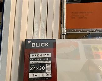 New stretched canvases, various sizes.