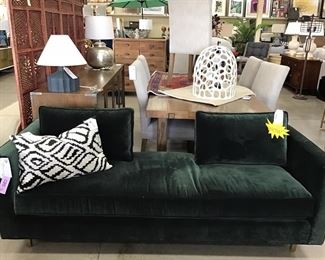 Mitchell Gold  Hunter Velvet Settee - $500                 Retail Price: $4,300 