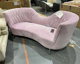 Blush Velour Curved Sofa- $500 

$1499 Retail 
