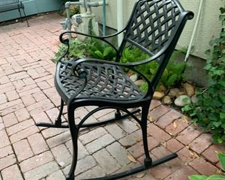 Metal outdoor patio rocking chair
