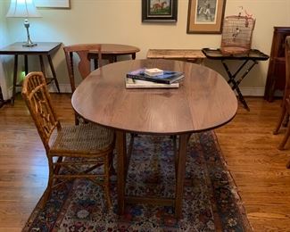 Long oval drop leaf dining table 