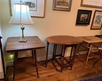 Parlor Accent Table, Barley Twist Drop Leaf Table