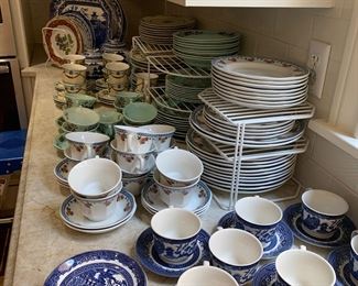 Churchill Blue Willow China Set