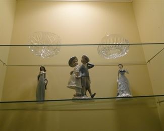 Crystal and Lladro pieces
