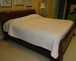 Sleigh bed, solid wood