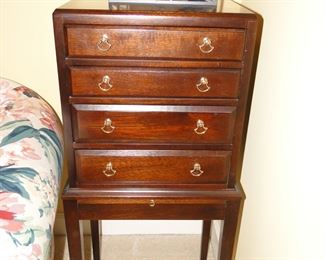 Very modern, and sleek this jewelry chest is