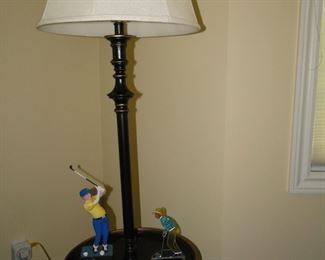 Brass table floor lamp, another multi-tasking piece of furniture