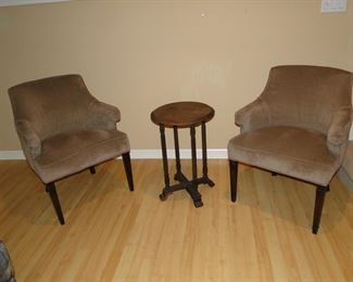Pair of matching chairs, with a round small table in between