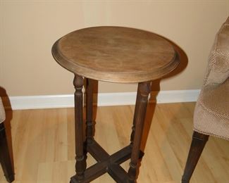 Small vintage round wood table