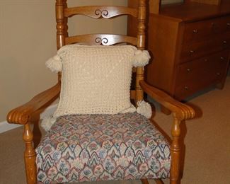 Solid oak rocking chair