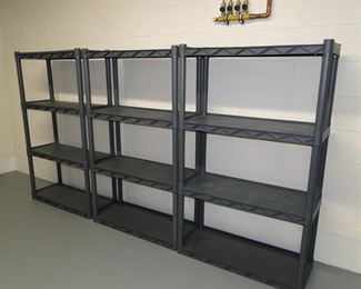 Lots and lots of heavy duty plastic shelving units
