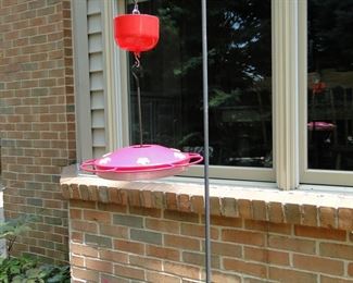 Hummingbird feeder, and Shepards hook