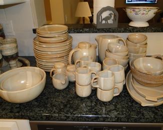 Handmade in Mexico, complete setting.  Now this is really one of a kind, and will never be seen again.  And that goblet set to the left.....stay tuned.