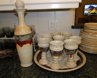 So here it is, in all it's glory.  Vintage, Ann Arbor Art Fair, wine serving set.  A real one of a kind find