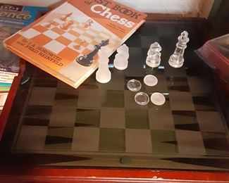 Portable Chess Set with Glass Pieces