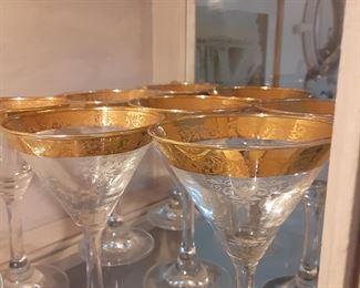 Gold Rimmed Martini Glasses