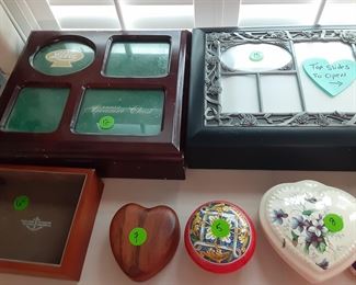 Jewelry/Trinket Boxes. Two hold photos