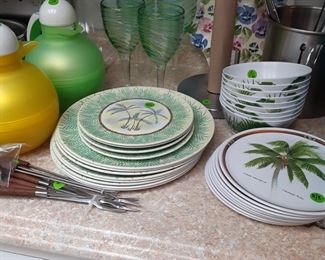 Plastic Dishes, Wine Glasses & Thermos Pitchers