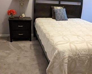 BED Contemporary Full Size Bed Night Stand