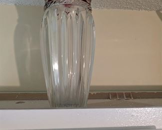 Crystal Vase Red Accent