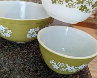 Dishes Vintage Green Bowls