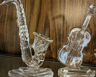 Figurine Glass Musice Saxophone Bass