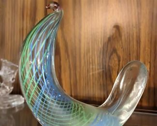 Figurine Glass Peacock