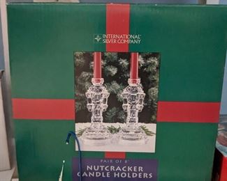 Holiday Crystal Christmas Candle Stick Holder