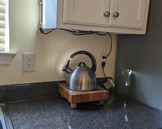 KIT Butcher Block Stainless Steel Tea Kettle