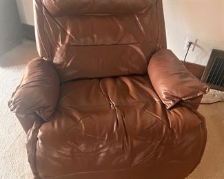 pair of leatherette recliners 