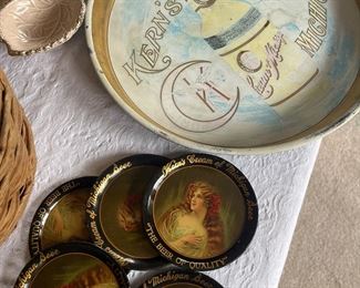 Kern Brewing Company tray and coasters