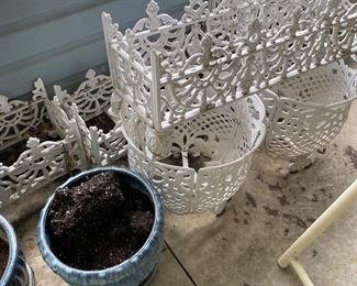 heavy iron rectangular planters