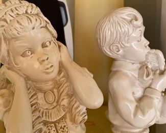 Vintage little boy and girl