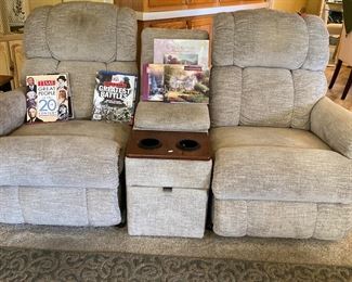 Lazboy rocking reclining loveseat with console