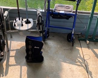 assortment of walkers canes