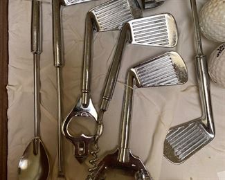 How fun! Golfing bar ware set