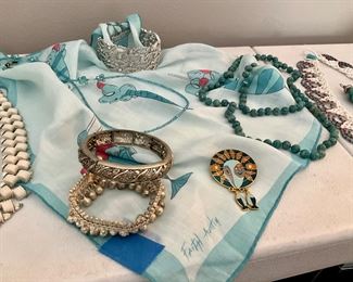 Costume Jewelry, Vintage Scarves, Vintage Hankies 