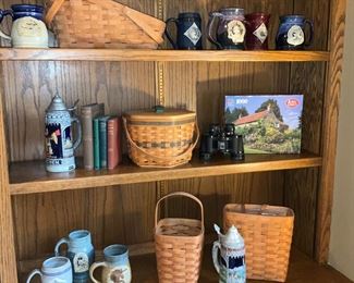 King German Steins, Longaberger , Pottery Coffee Mugs 