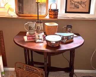 Gate Leg Table, Vintage Magazine Rack,