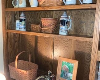 Longaberger Baskets, King German Steins, Pottery Mugs 
