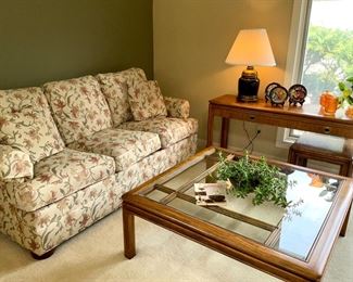 Ethan Allan, Sofa. Matching Set. Coffee table, Drexel Sofa table 