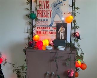 Elvis Poster, Vintage patio lights, File cabinet/ office cabinet 