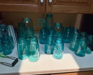 Vintage, Blue Jar, Canning Jars, Mason Jars, 
