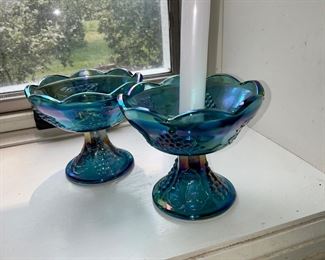 Carnival Glass, Candlesticks 
