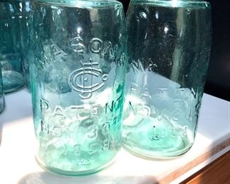 Antique, Blue Mason Jars 