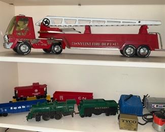 Vintage ,Trains , vintage , Toys, Firetruck, Hook and ladder